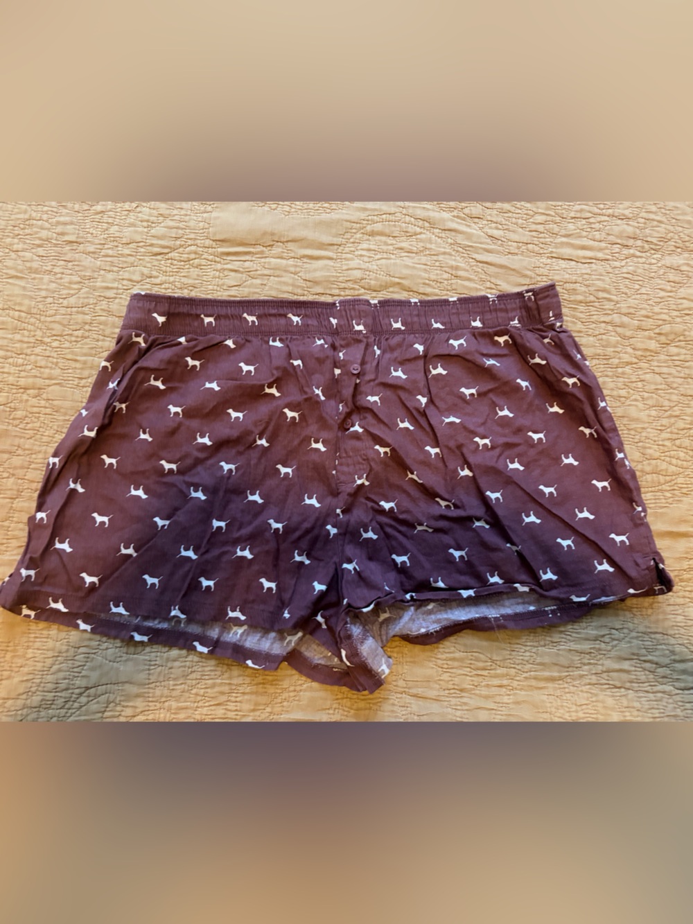 PINK - Victoria’s Secret Boxer Shorts with White Dog Print